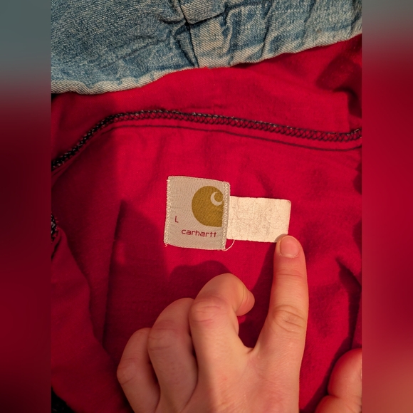 Vintage 80s Carhartt 8HJ Denim Hooded Jacket - Picture 2 of 10